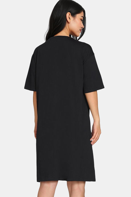 Zivame 2 Mile Fashion Knit Cotton Knee Length Nightdress - Tap Shoe — image 3